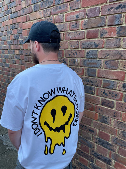 I don’t know what I’m doing melting smile graphic oversized t-shirt