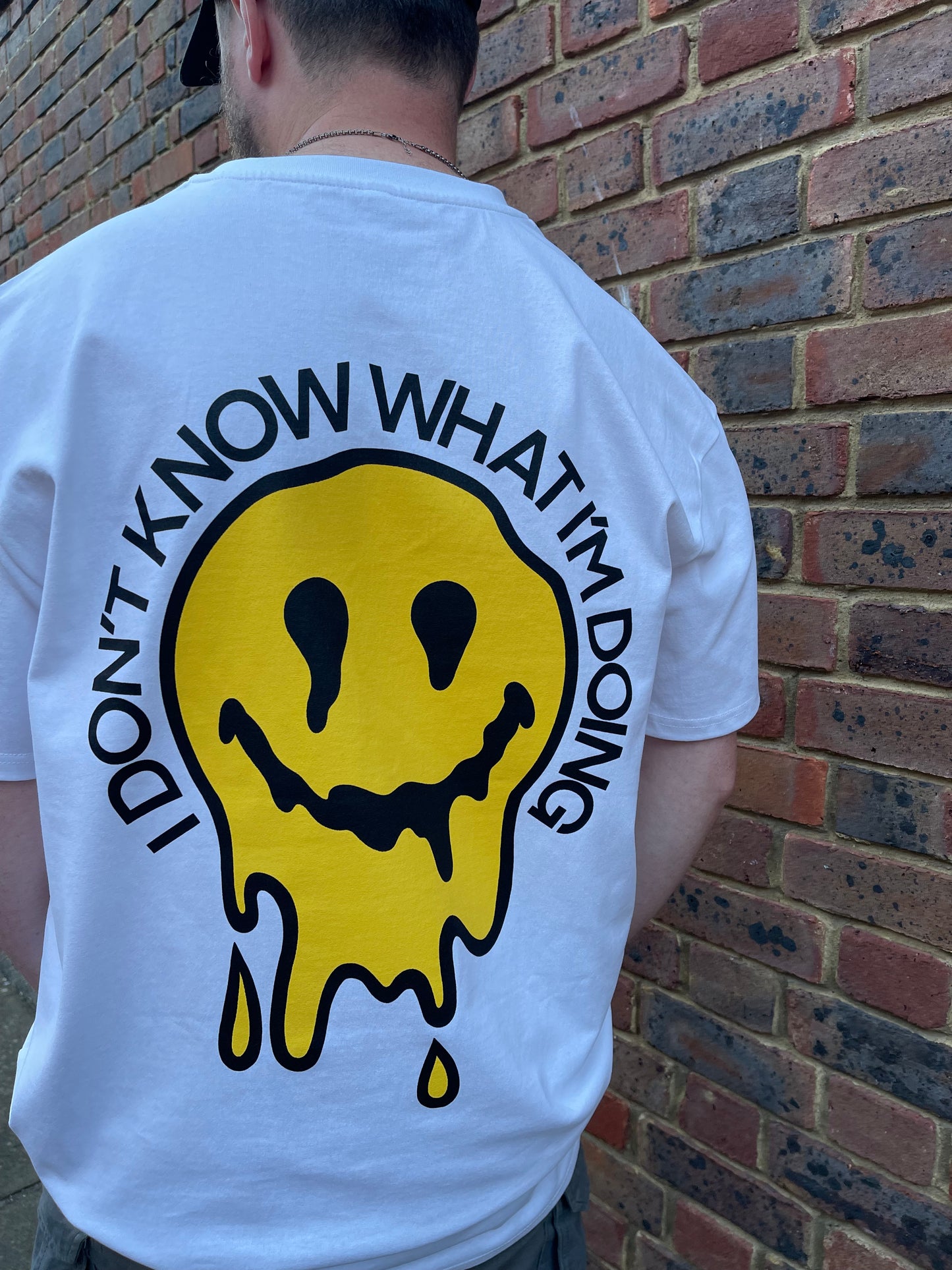 I don’t know what I’m doing melting smile graphic oversized t-shirt