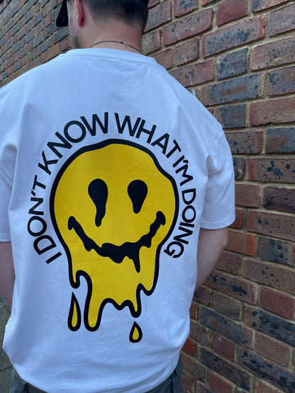 I don’t know what I’m doing melting smile graphic oversized t-shirt