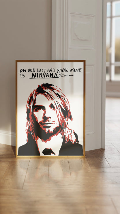 Kurt Cobain Nirvana portrait print