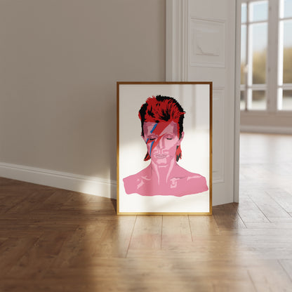 David Bowie Aladdin Sane Portrait Print